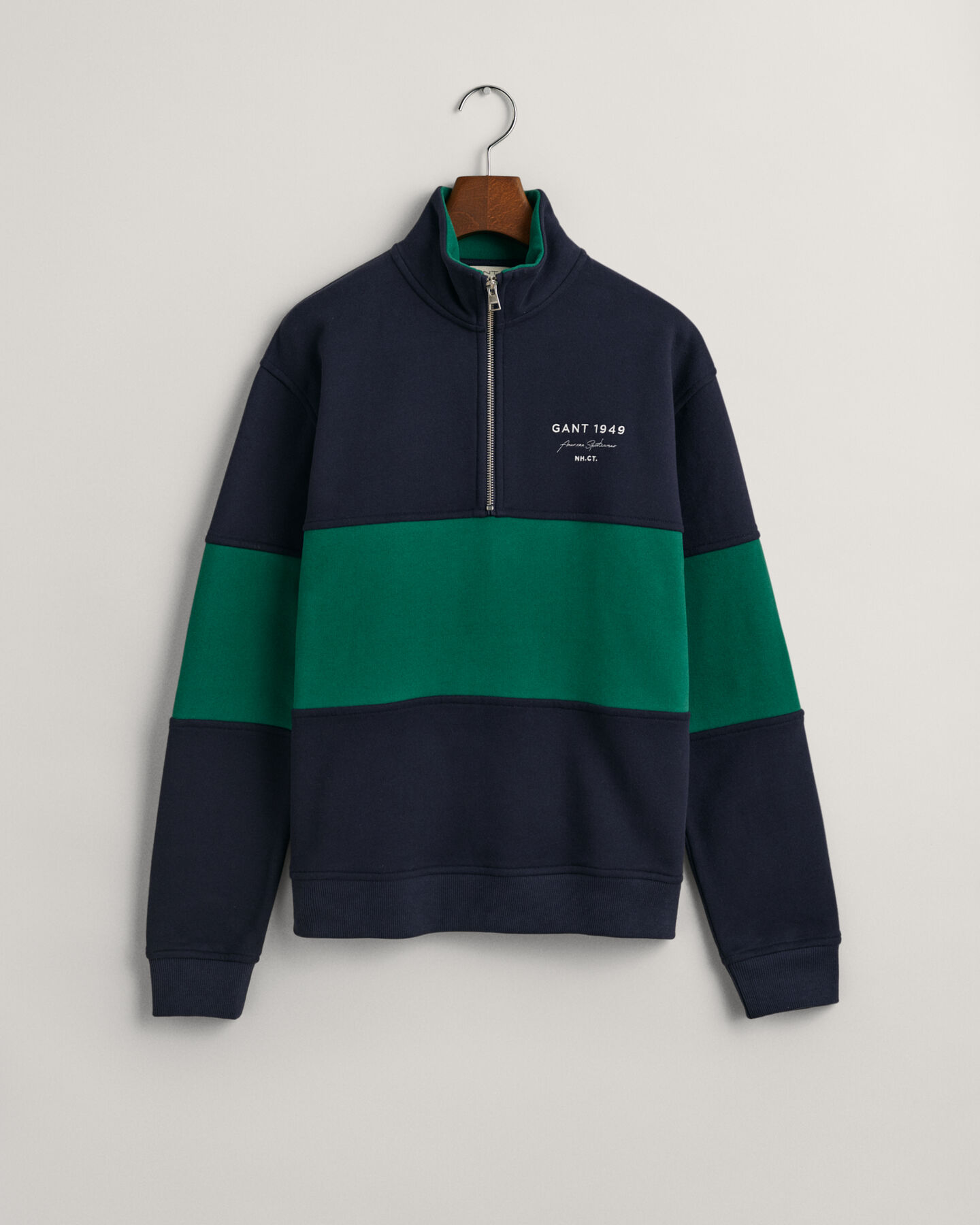 Teens sweatshirt met kleurblokken en korte rits