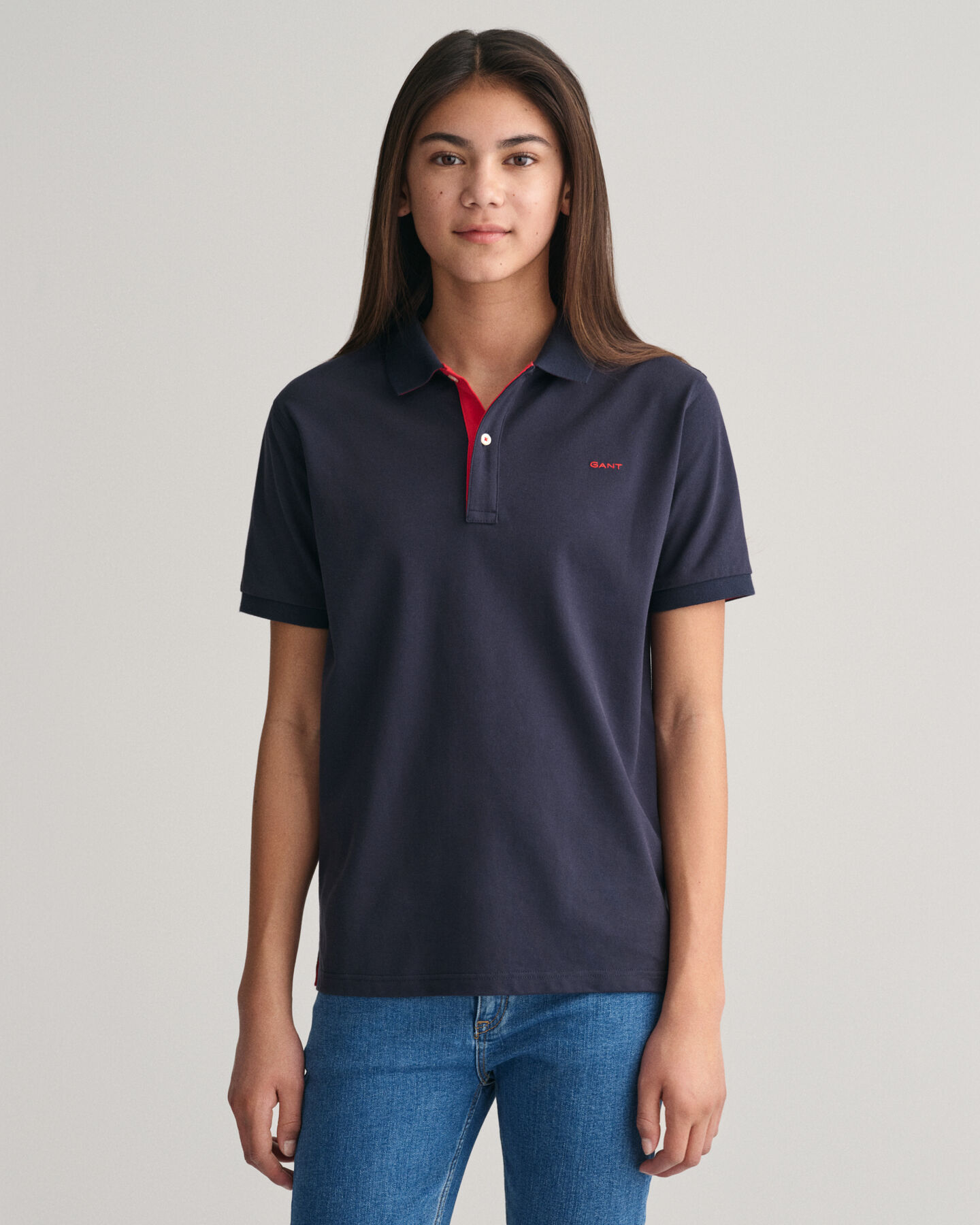 Teens Contrast piqu&eacute; poloshirt