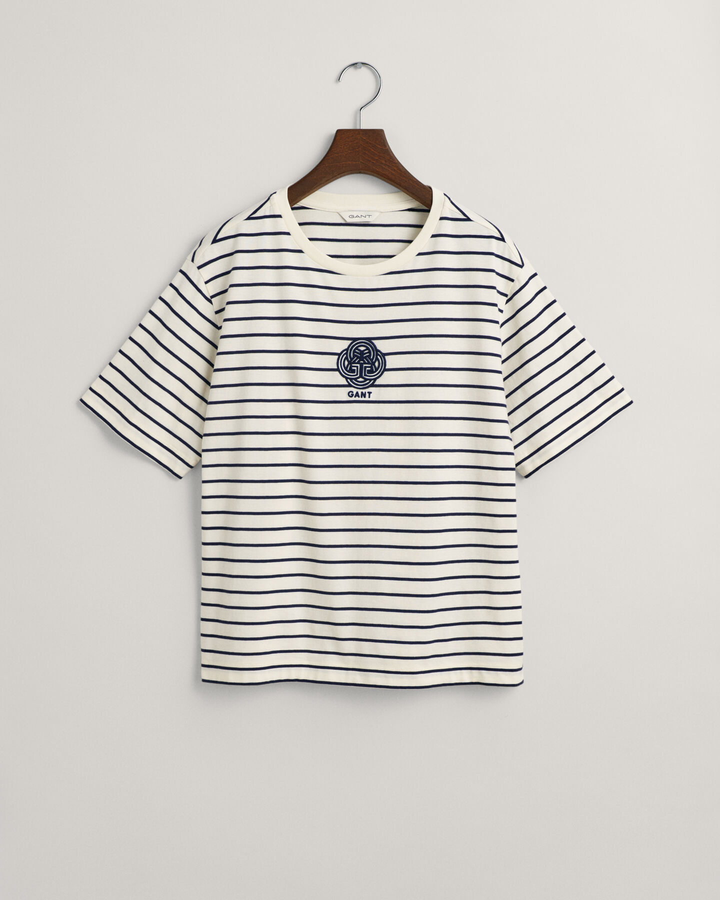 Monogram T-shirt met strepen