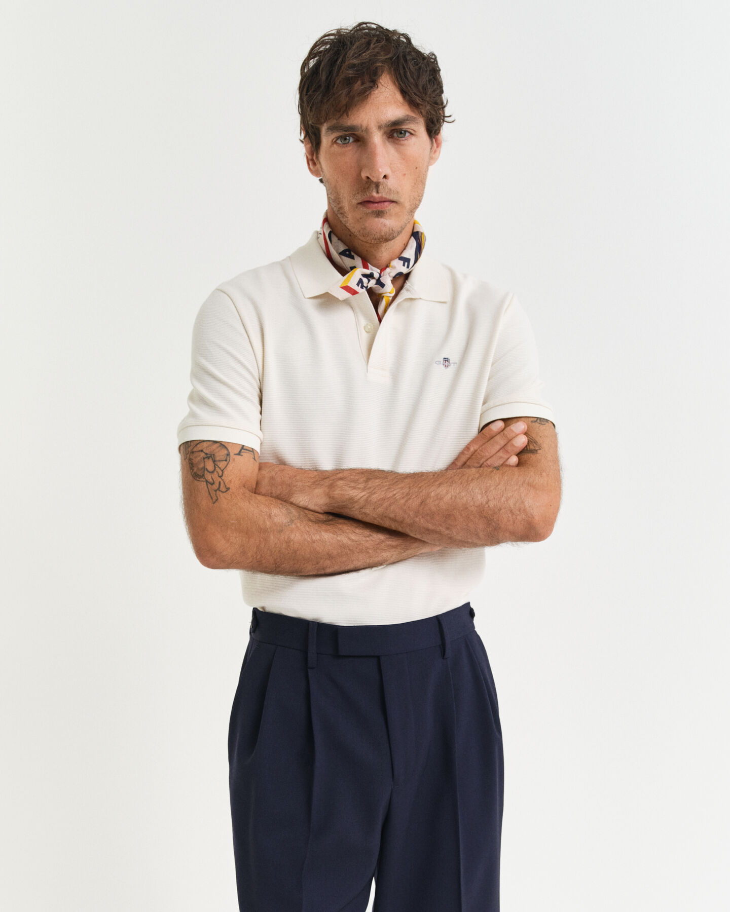 Textured poloshirt