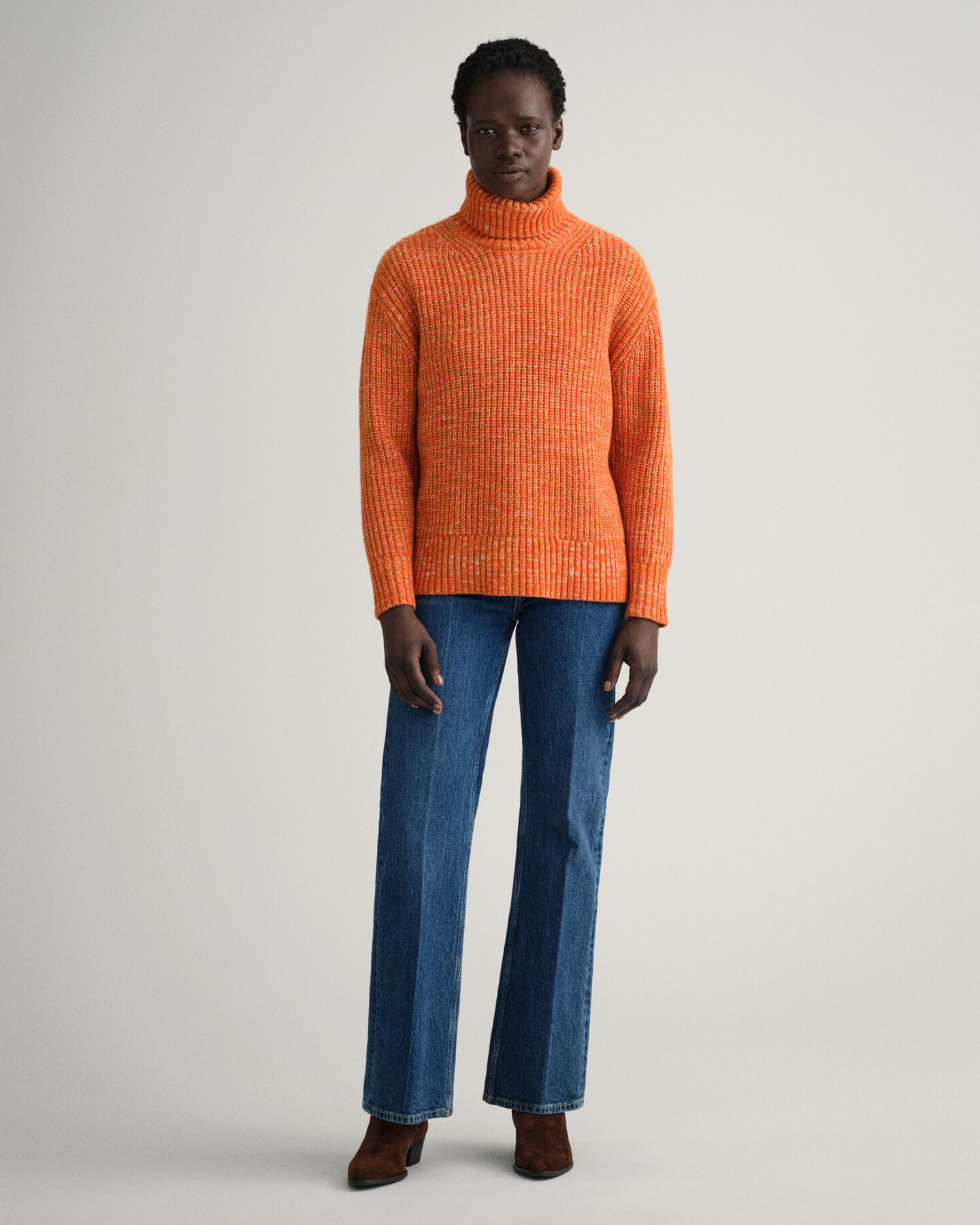 Meerkleurige trui met rolkraag