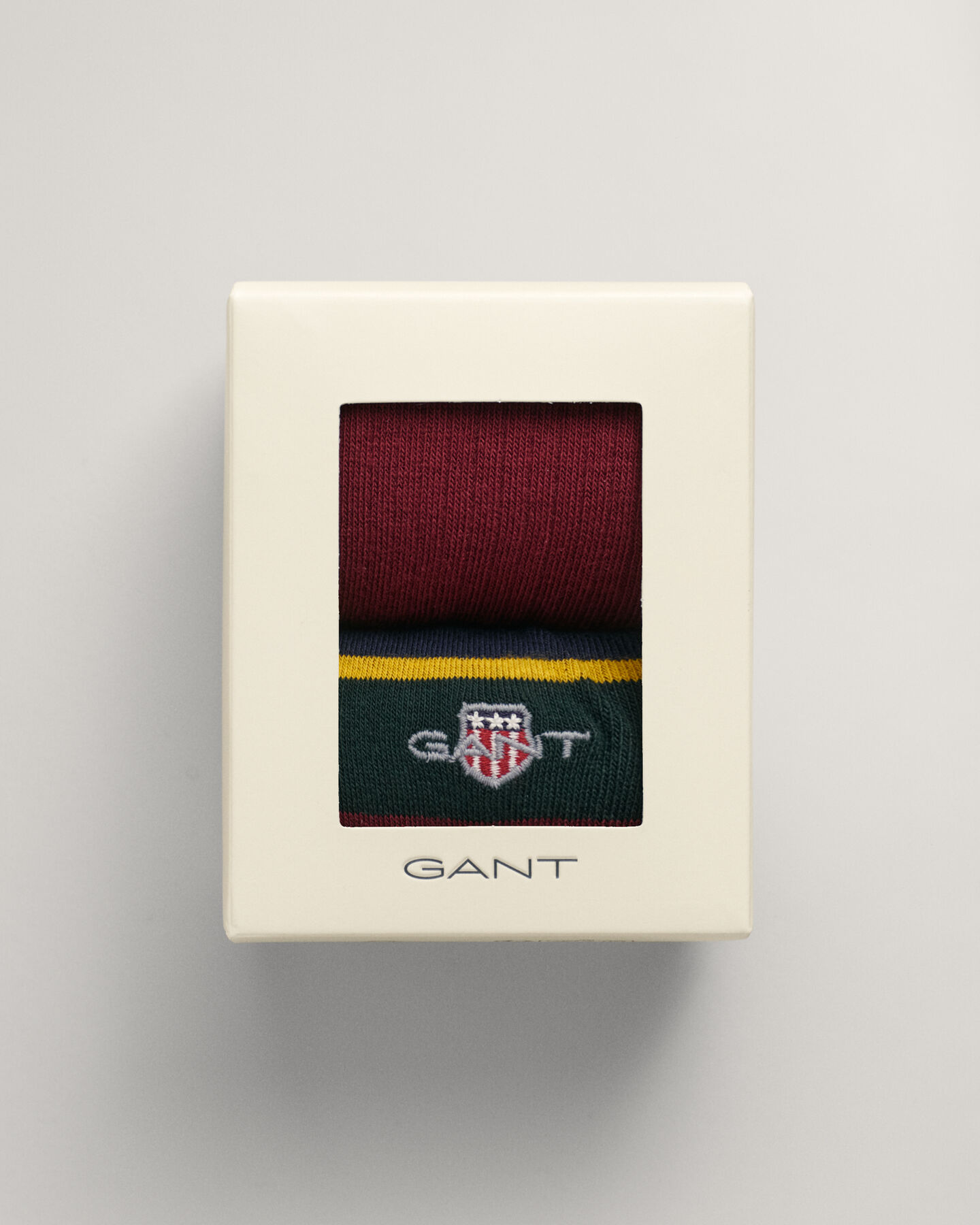 Set van twee paar gestreepte sokken in cadeauverpakking