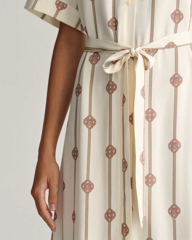 Overhemdjurk met print en korte mouwen