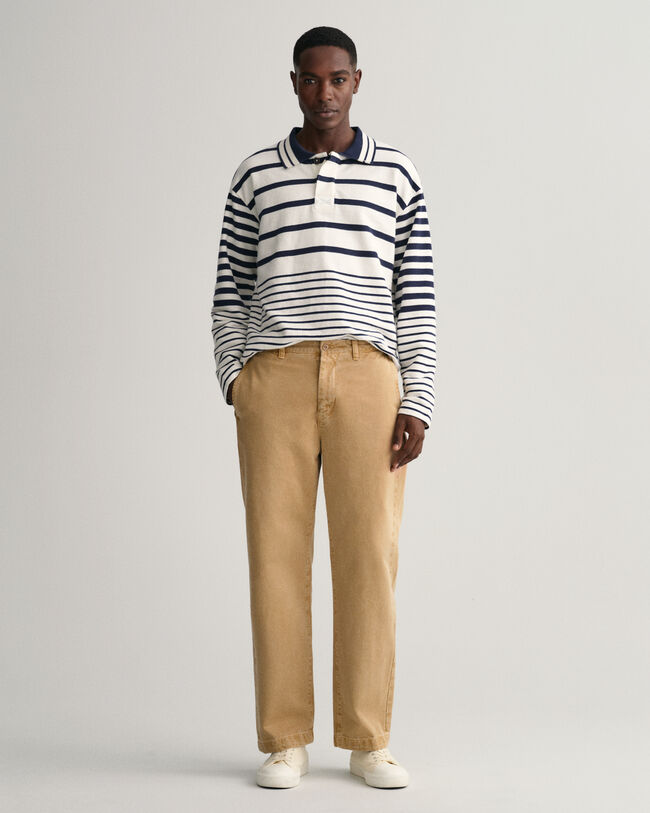 Straight Fit chino van keperstof