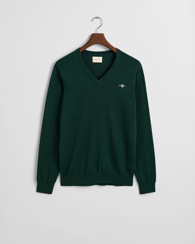 Klassieke sweater van katoen met V-hals