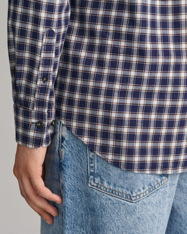 Regular Fit flanellen overhemd met kleine Schotse ruit