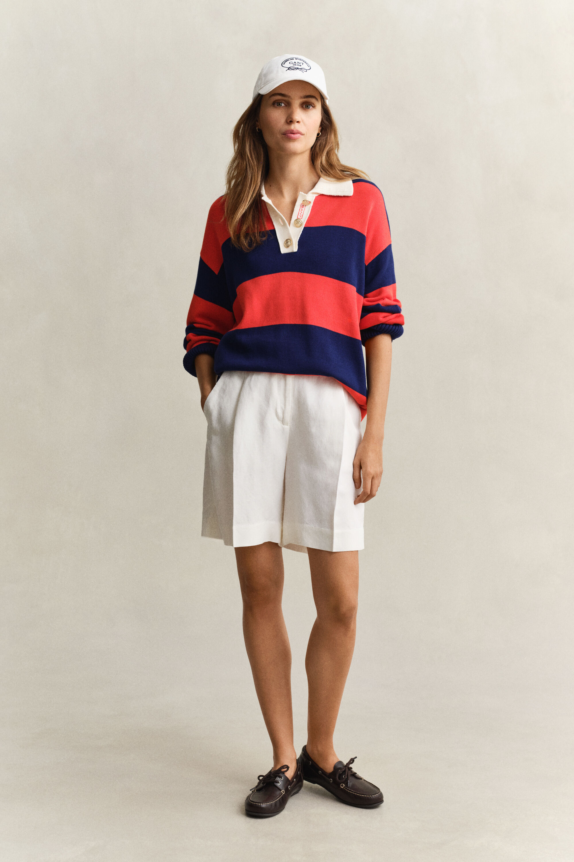 Geklede short van linnenmix