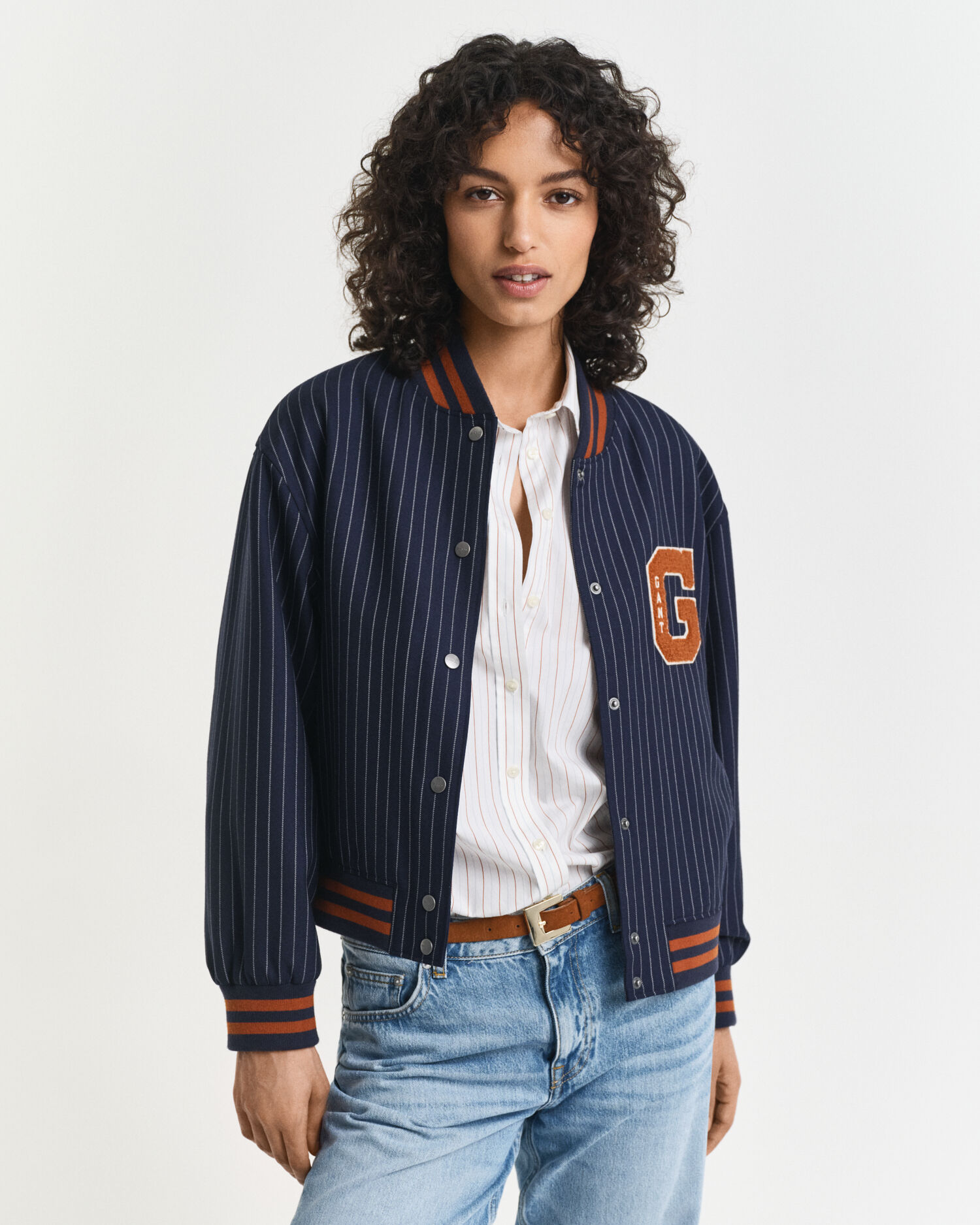Varsity Jacket met krijtstreep