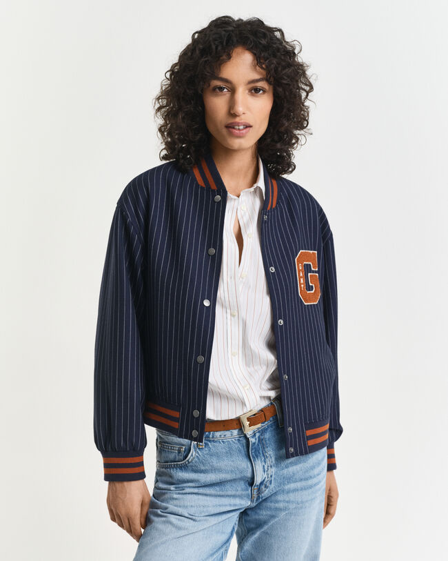 Varsity Jacket met krijtstreep