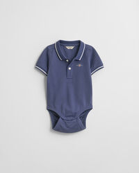 Baby Contrast Tipped piqu&eacute; romper