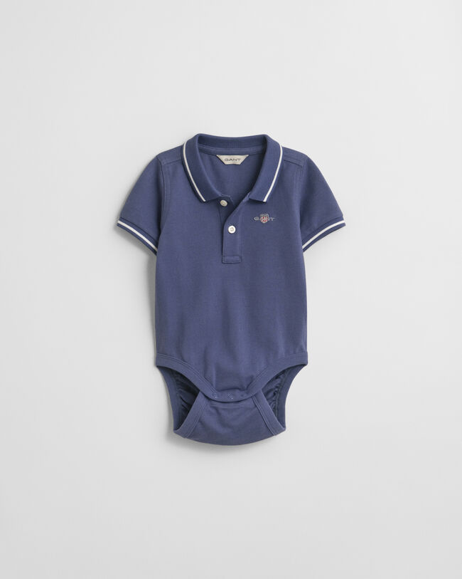 Baby Contrast Tipped piqu&eacute; romper