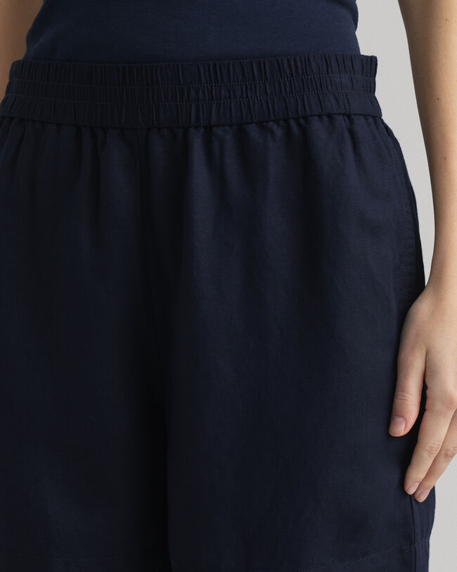 Short zonder sluiting van linnen en viscose