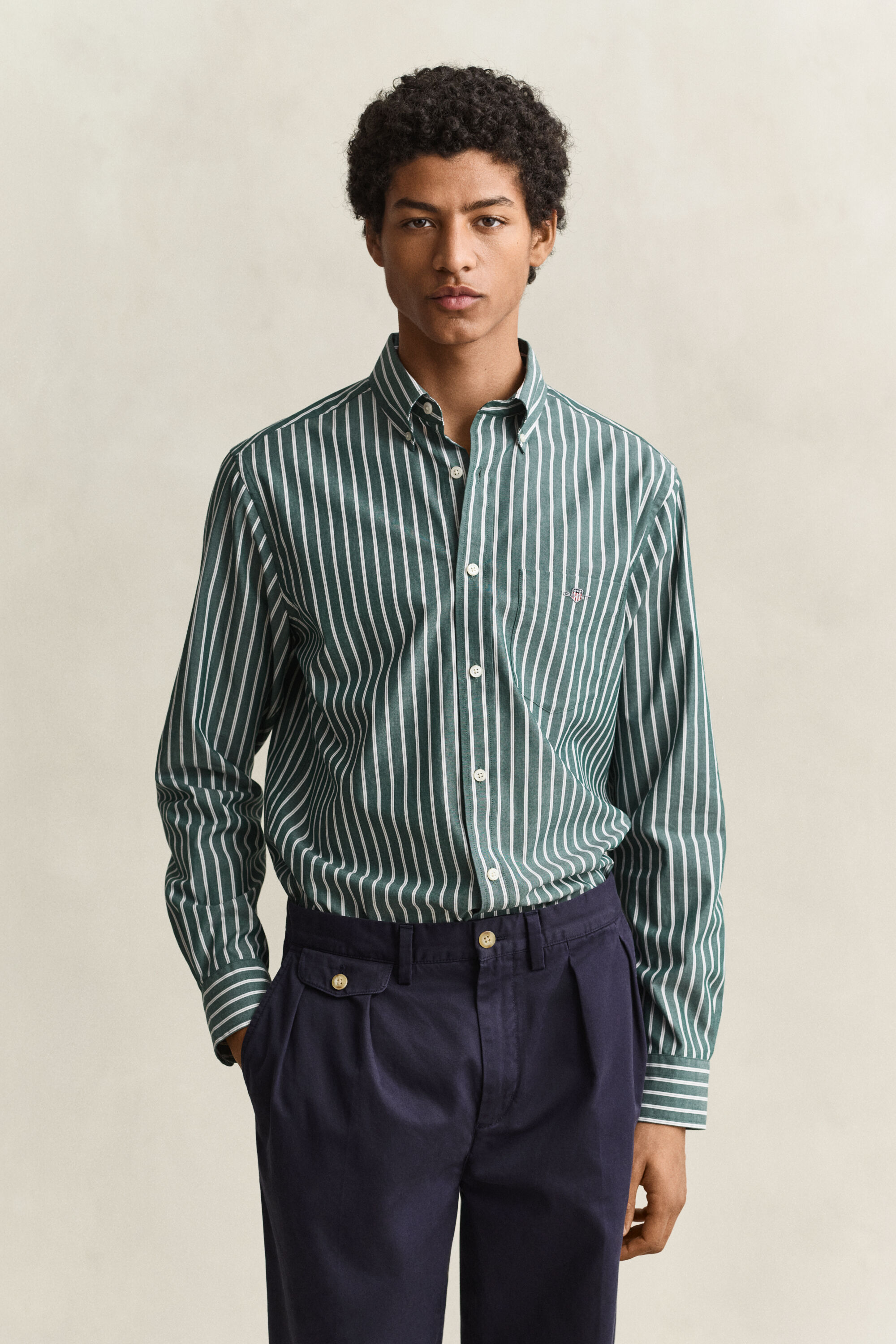 Poplin overhemd met strepen