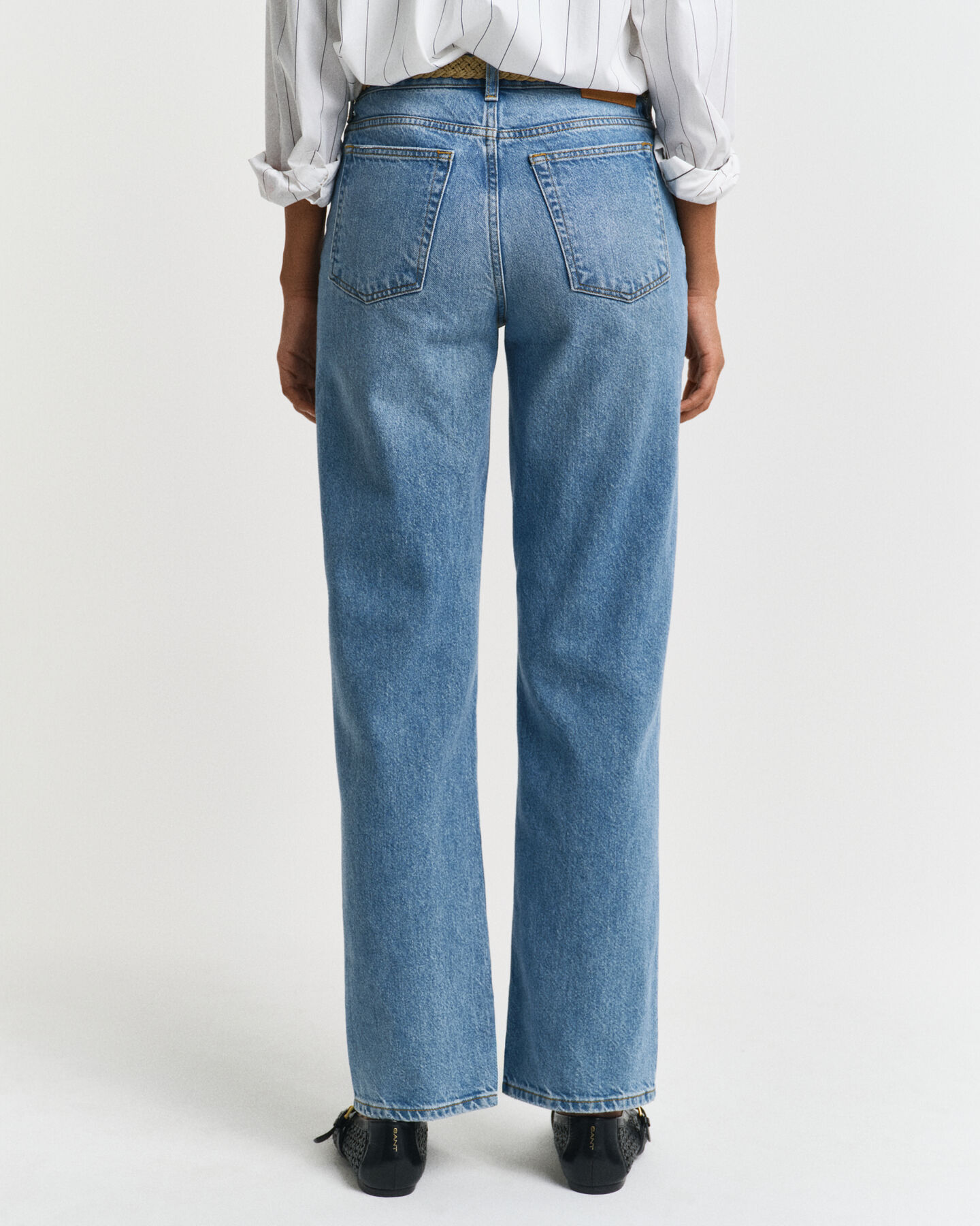 Rigid jeans met rechte pijpen