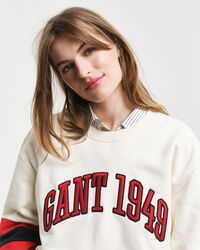 Sweatshirt met ronde hals en kleurblok mouwen