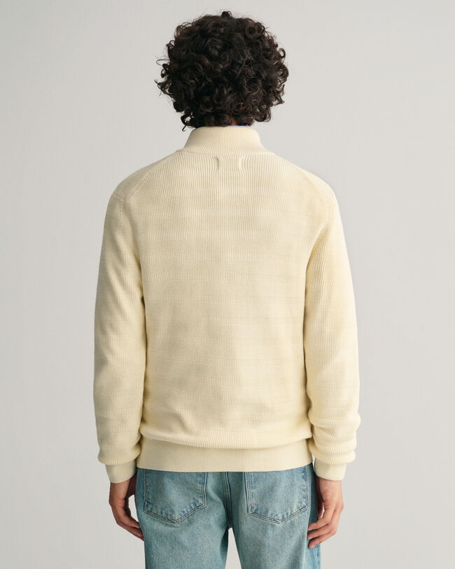 Textured gestreept katoenen vest met ritssluiting