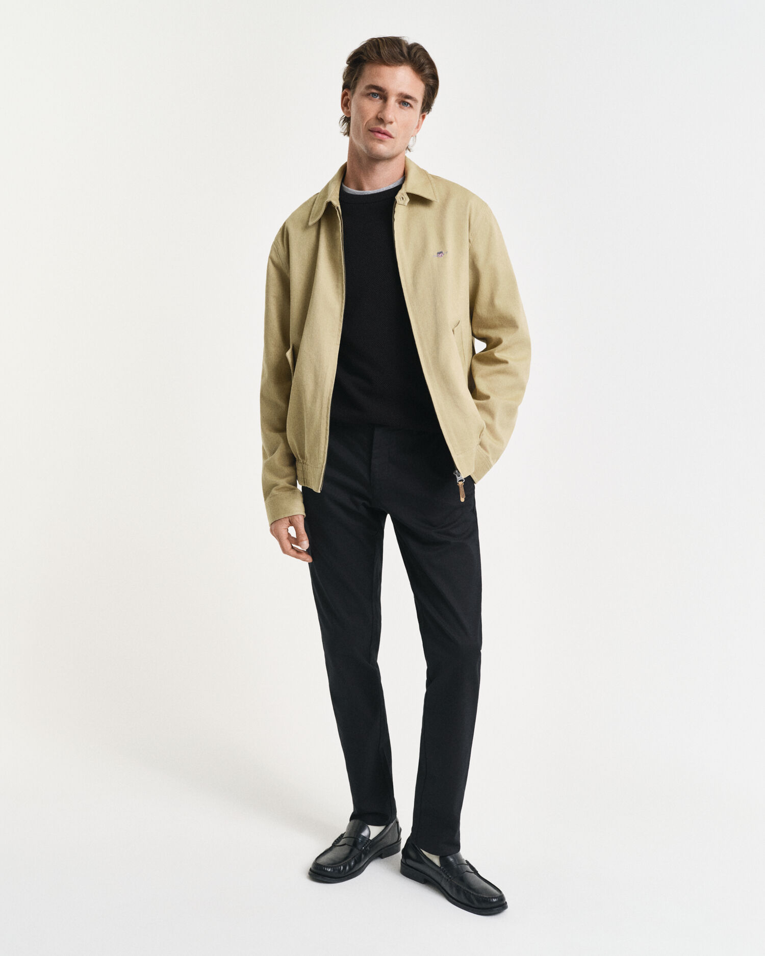 Sweater met ronde hals van piquékatoen