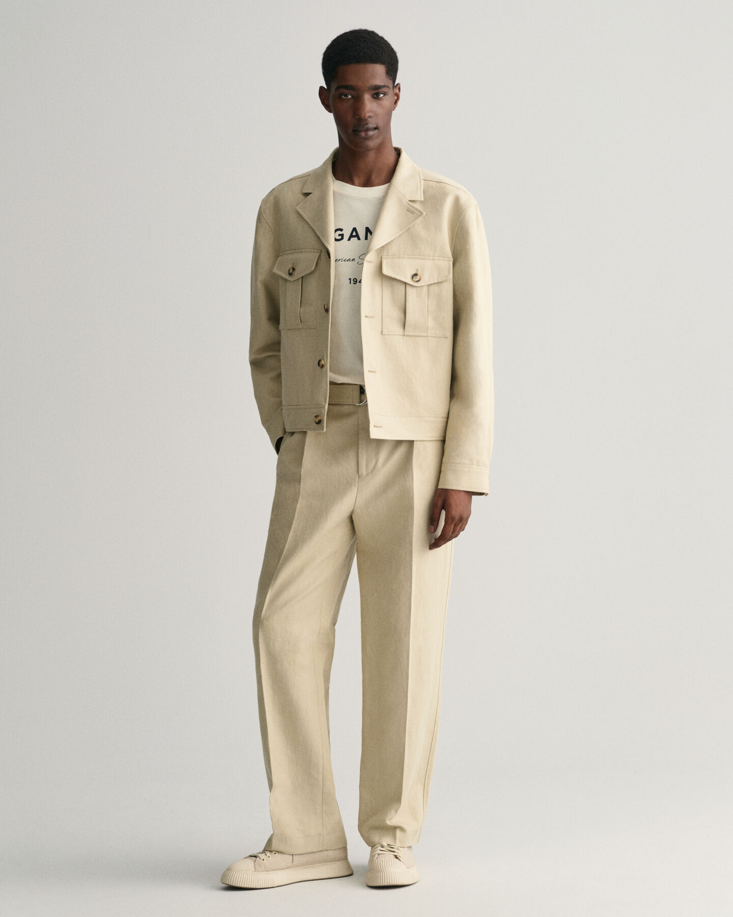 Relaxed Fit kostuumjasje van katoen en linnen