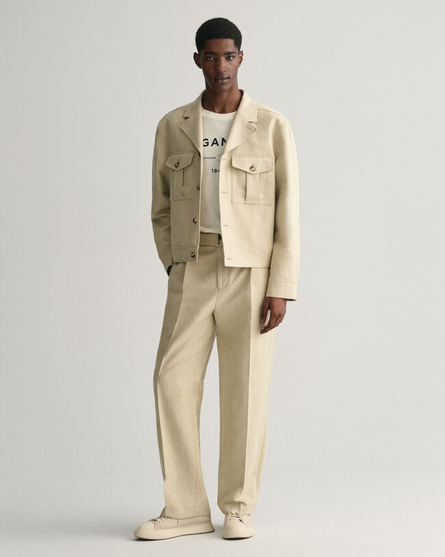 Relaxed Fit kostuumjasje van katoen en linnen