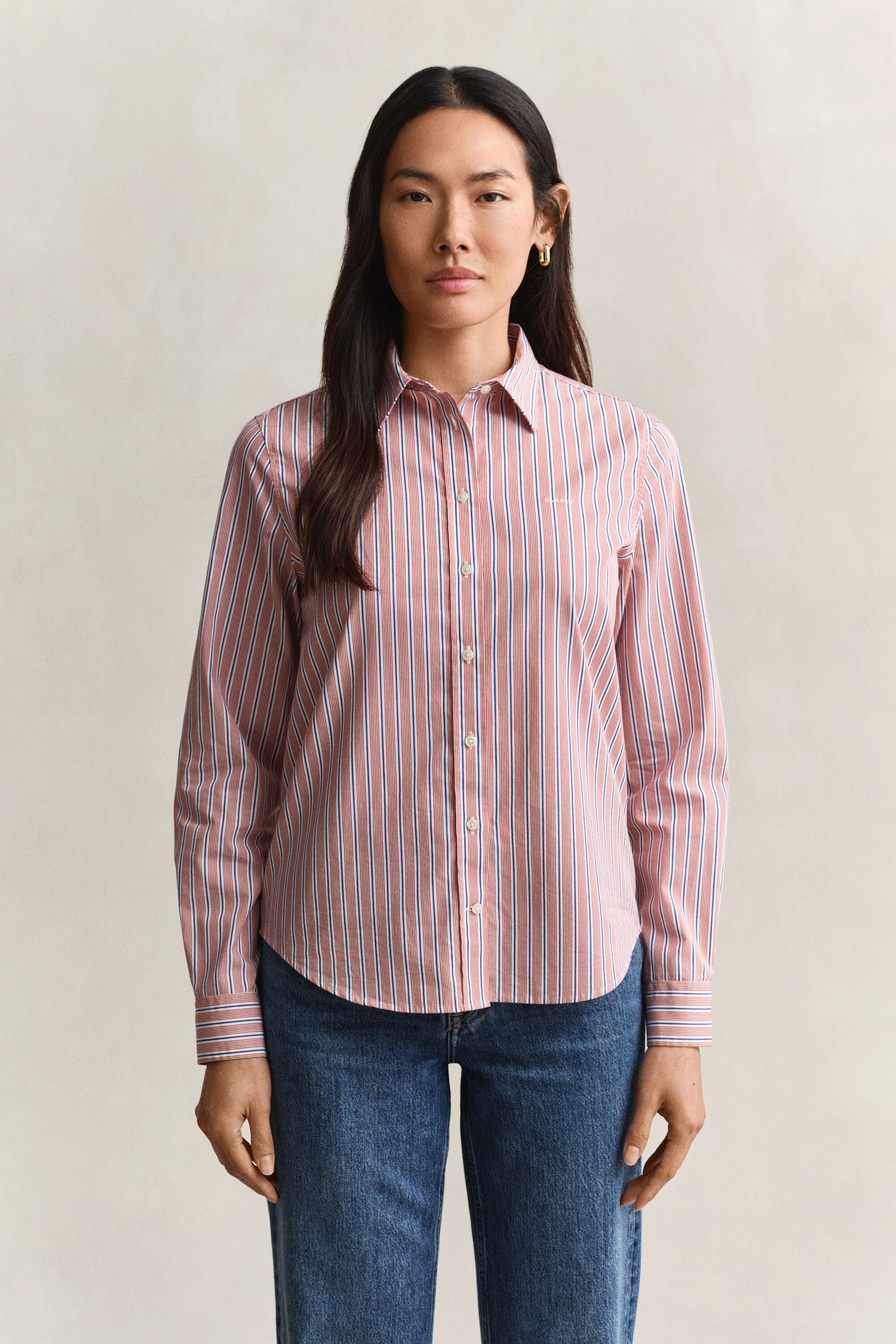 Regular Fit Classic gestreept overhemd van poplin