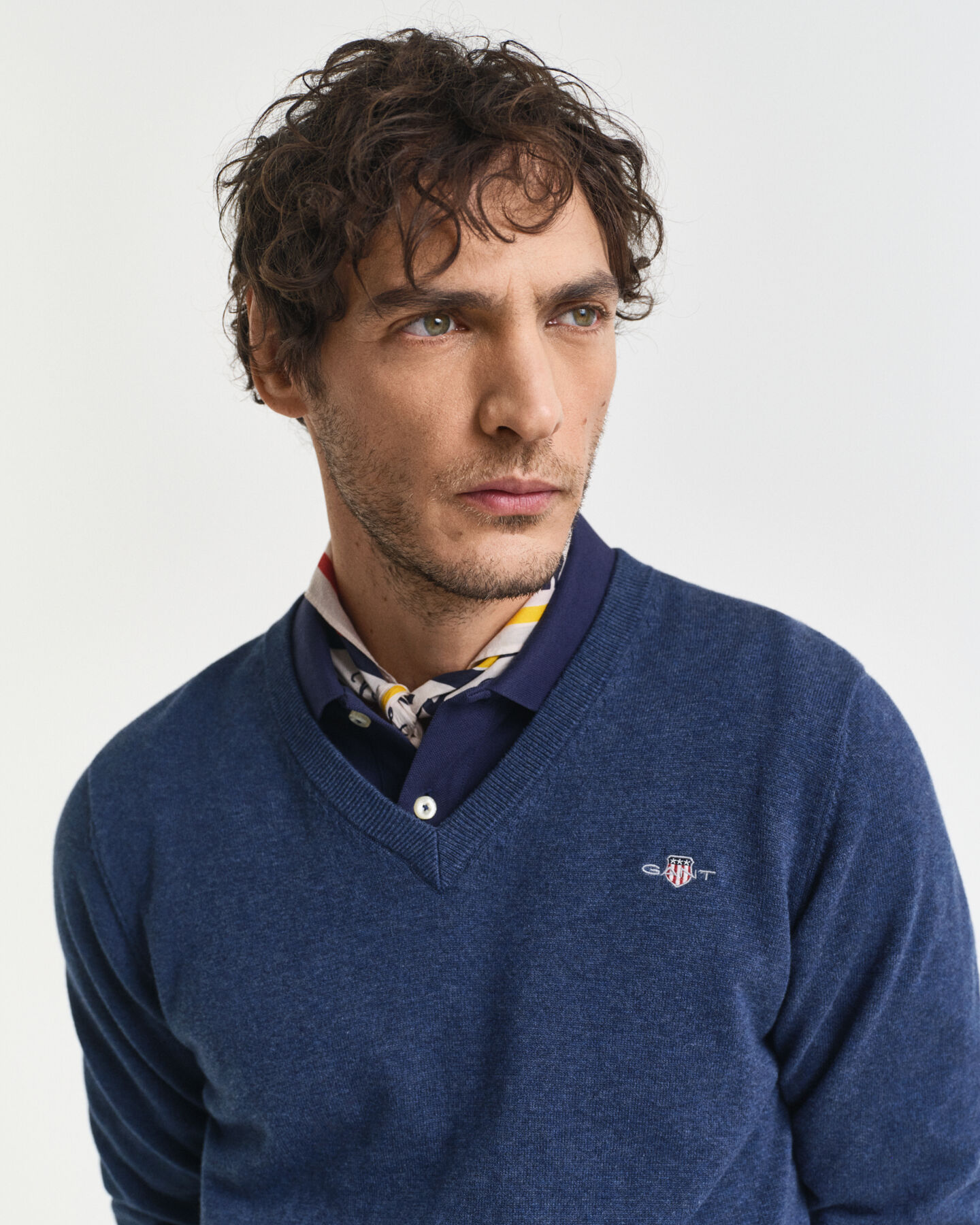 Klassieke sweater van katoen met V-hals