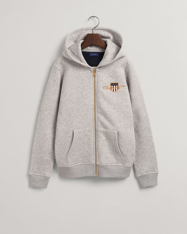 Teens Medium Archive Shield hoodie met ritssluiting