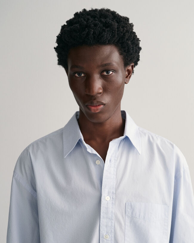 Oversized overhemd van compacte poplin