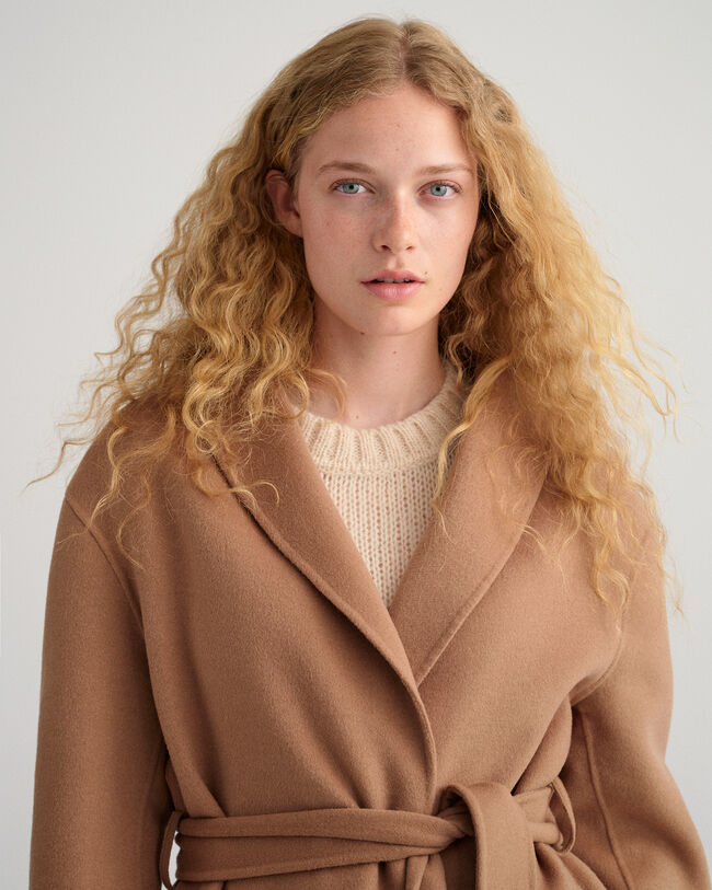 Met de hand gestikte blazer met ceintuur