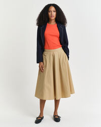 Geribde tanktop met hoge halslijn