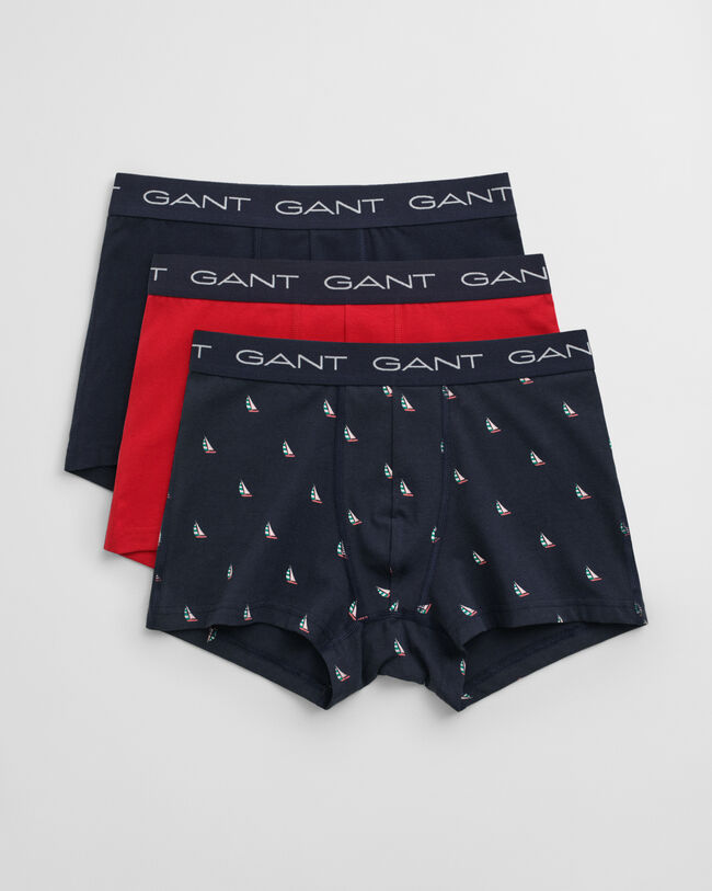 Set van drie boxershorts met botenprint