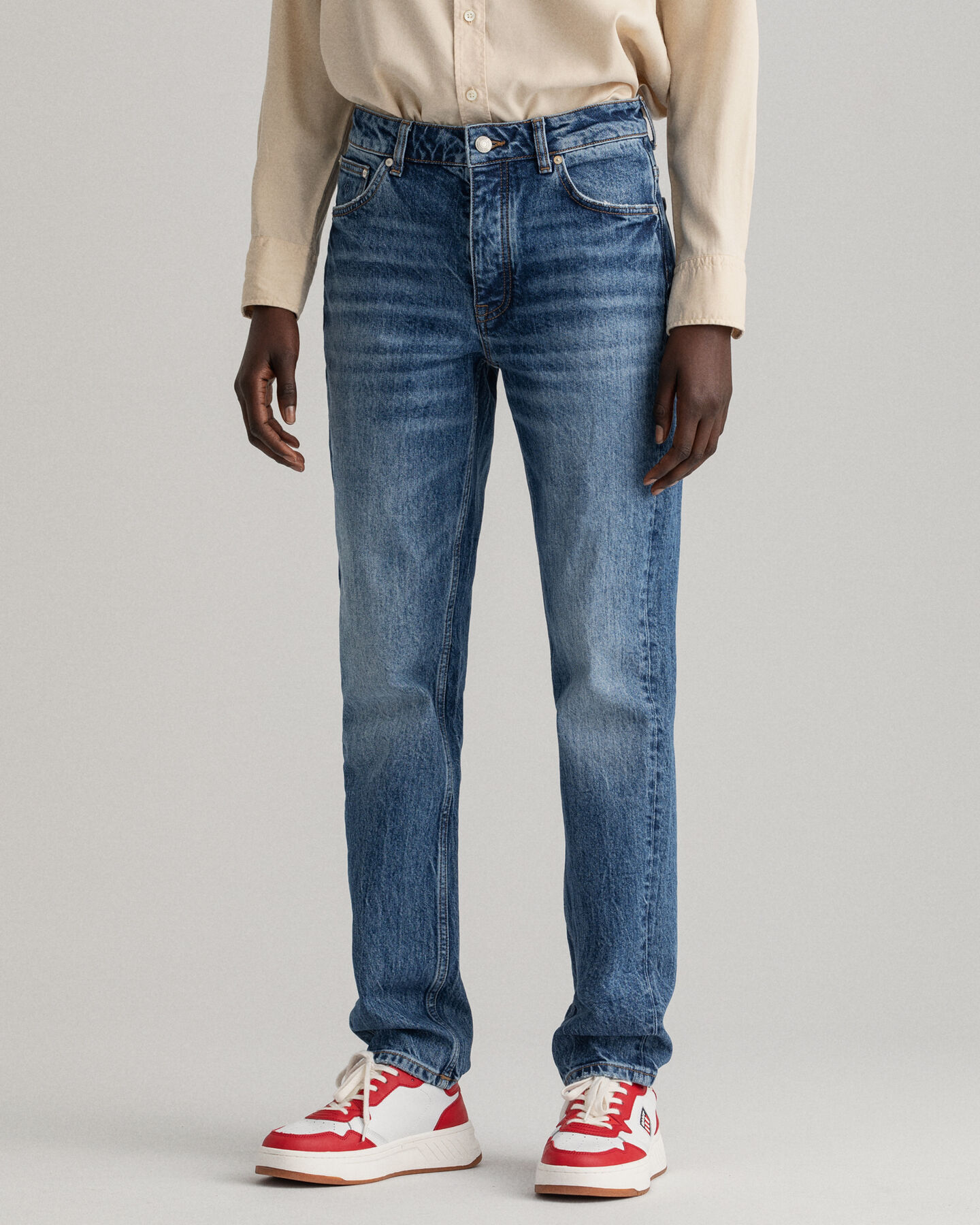 Hayle Regular Fit jeans met knoop en gulp