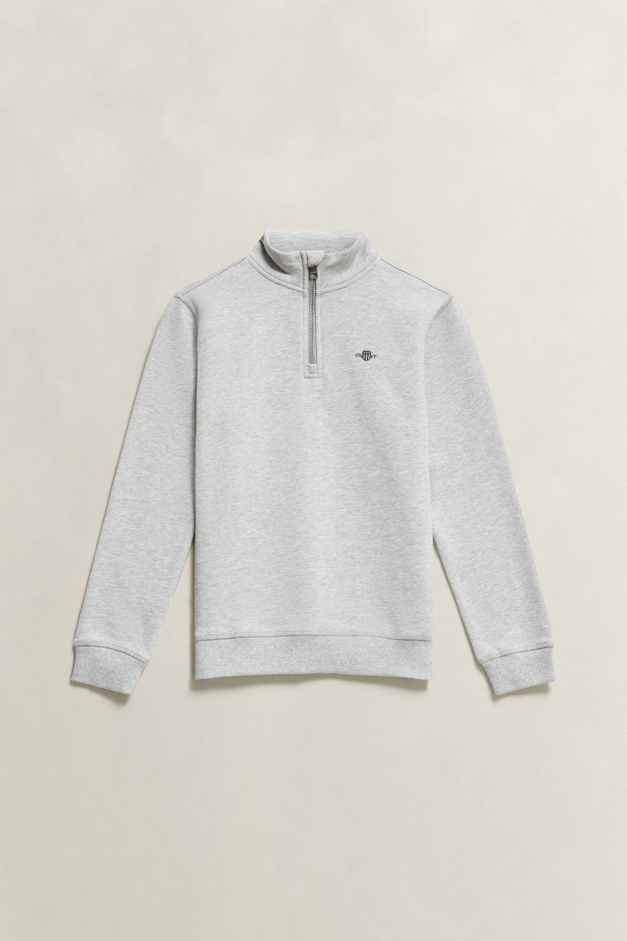 Sweatshirt met korte rits en schild voor tienerjongens