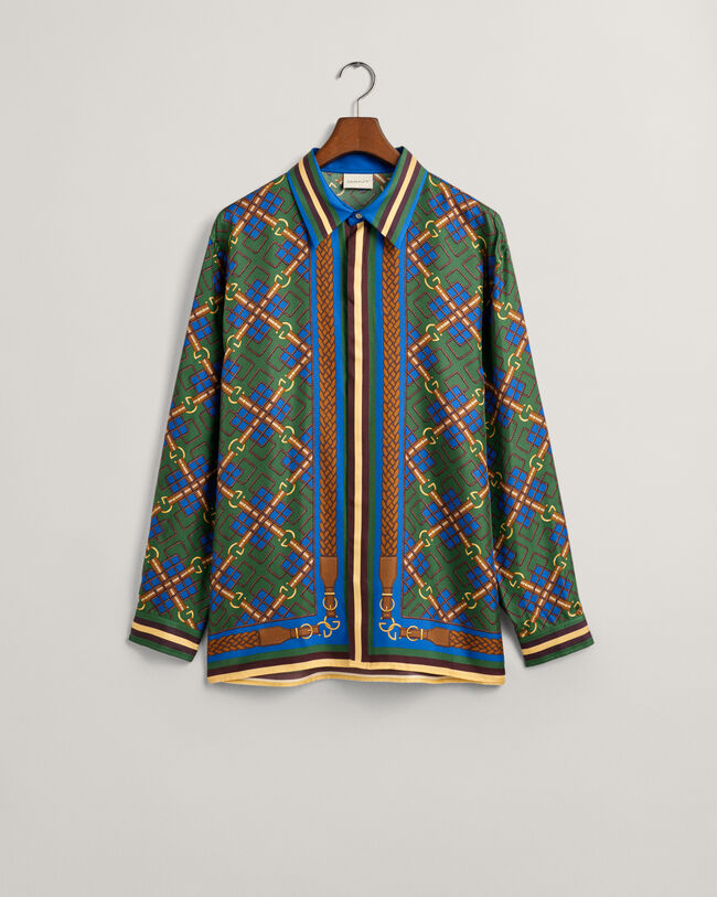 Relaxed Fit Medallion overhemd van zijde