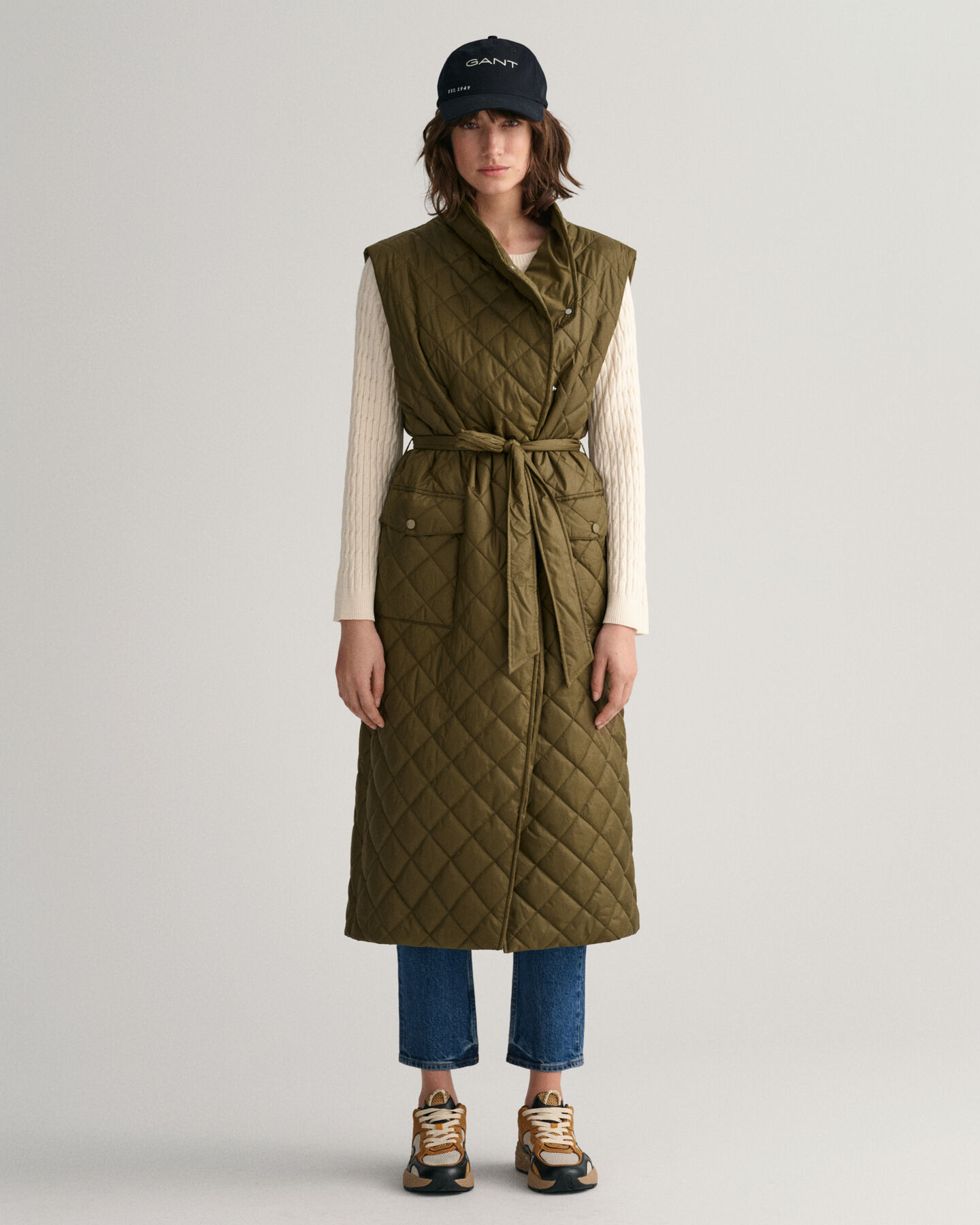 Lange gewatteerde bodywarmer