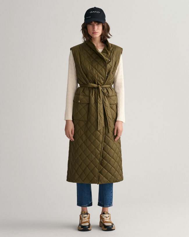 Lange gewatteerde bodywarmer