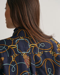 Relaxed Fit Rope Print overhemd van katoen en zijde
