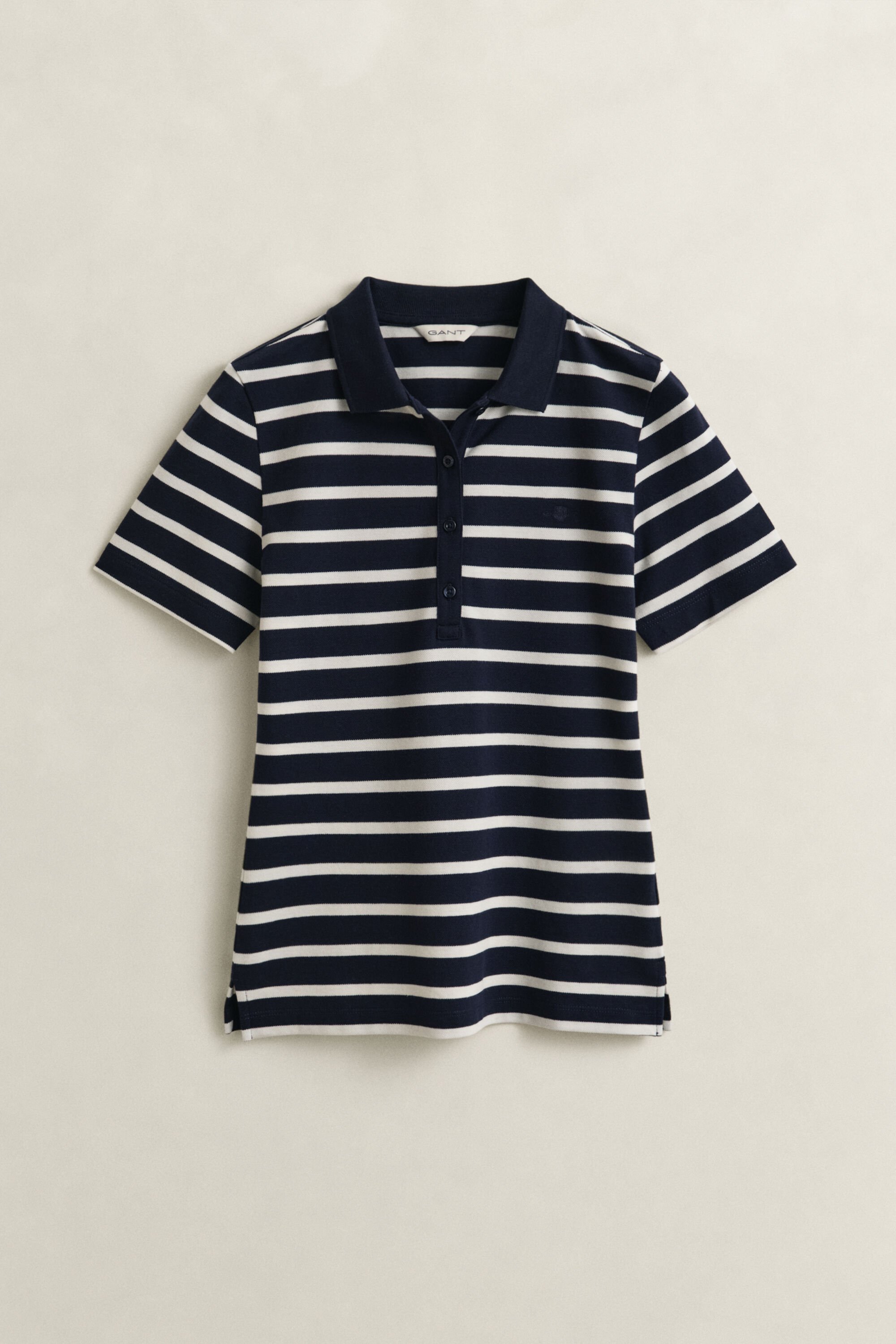 Gestreept piqué poloshirt