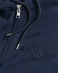 Tonal Shield hoodie met ritssluiting