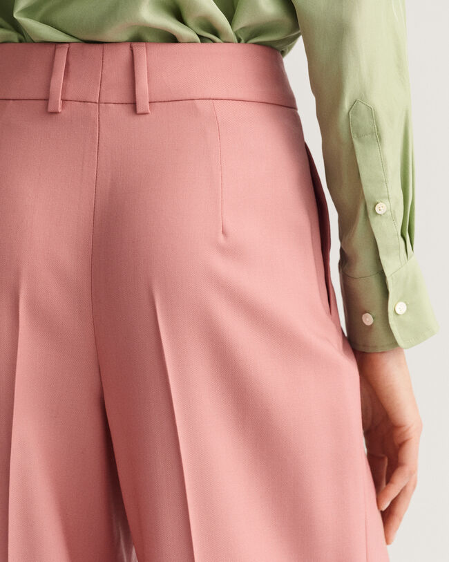 Wijde broek met hoge taille en plooien