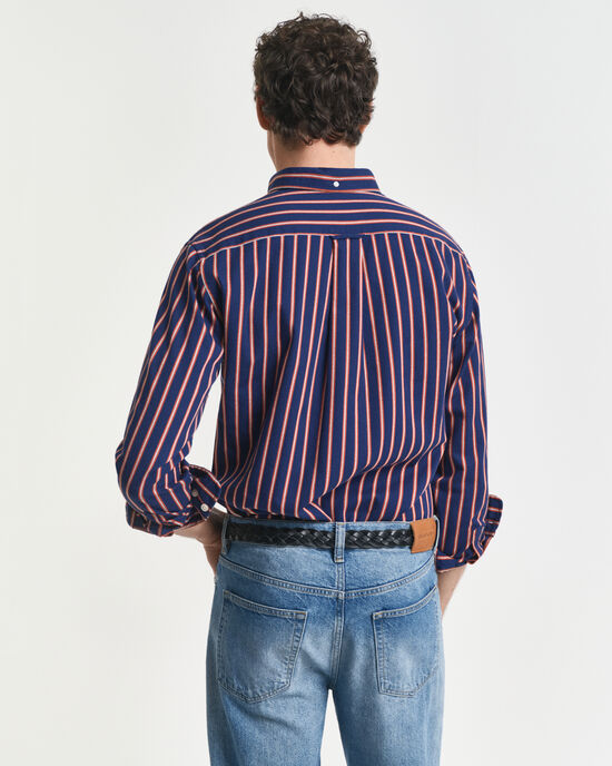 Regular Fit Dobby Striped overhemd van keperstof