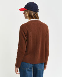 Vest met V-hals en visgraatmotief