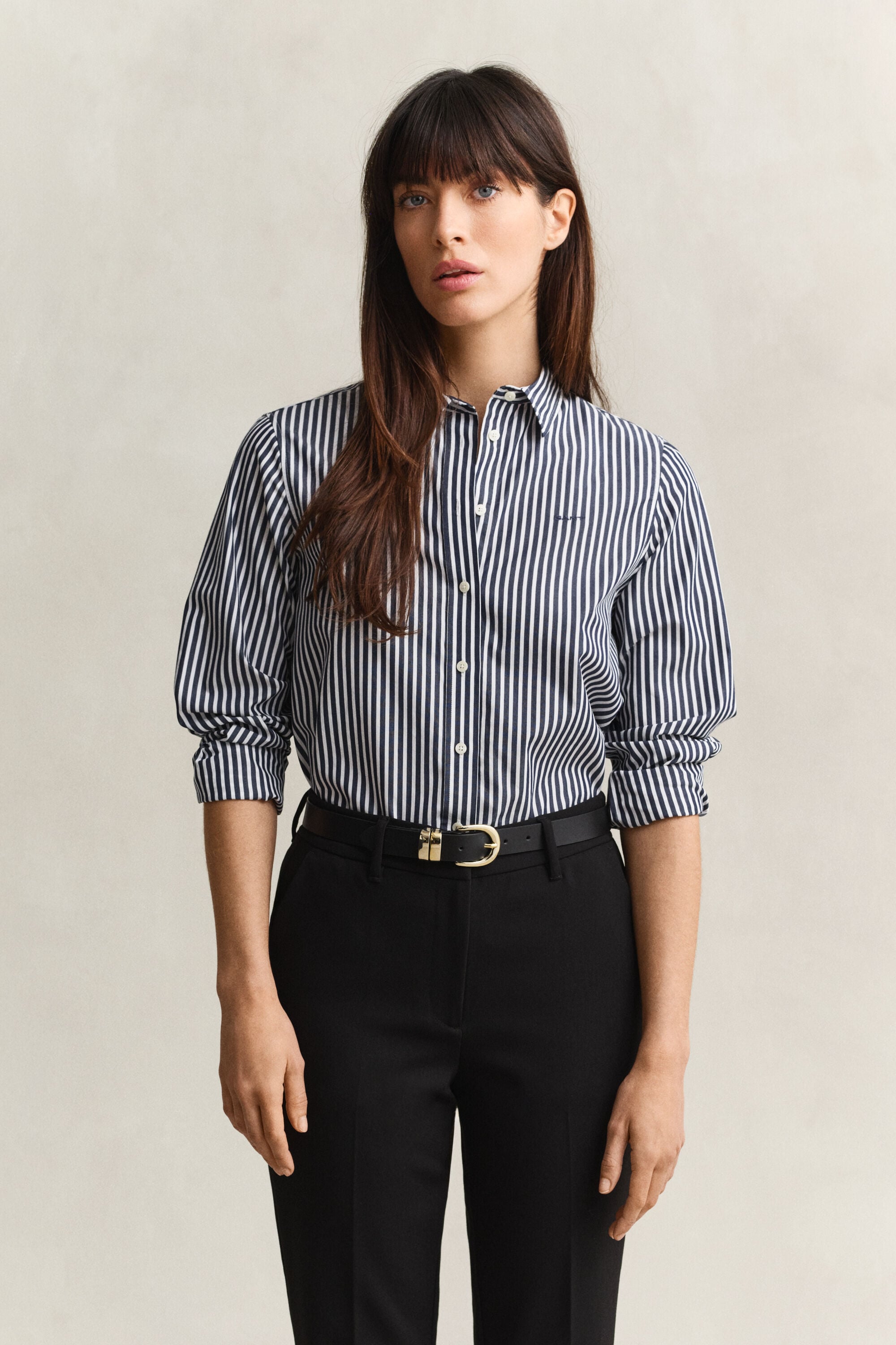 Classic Regular gestreept poplin overhemd