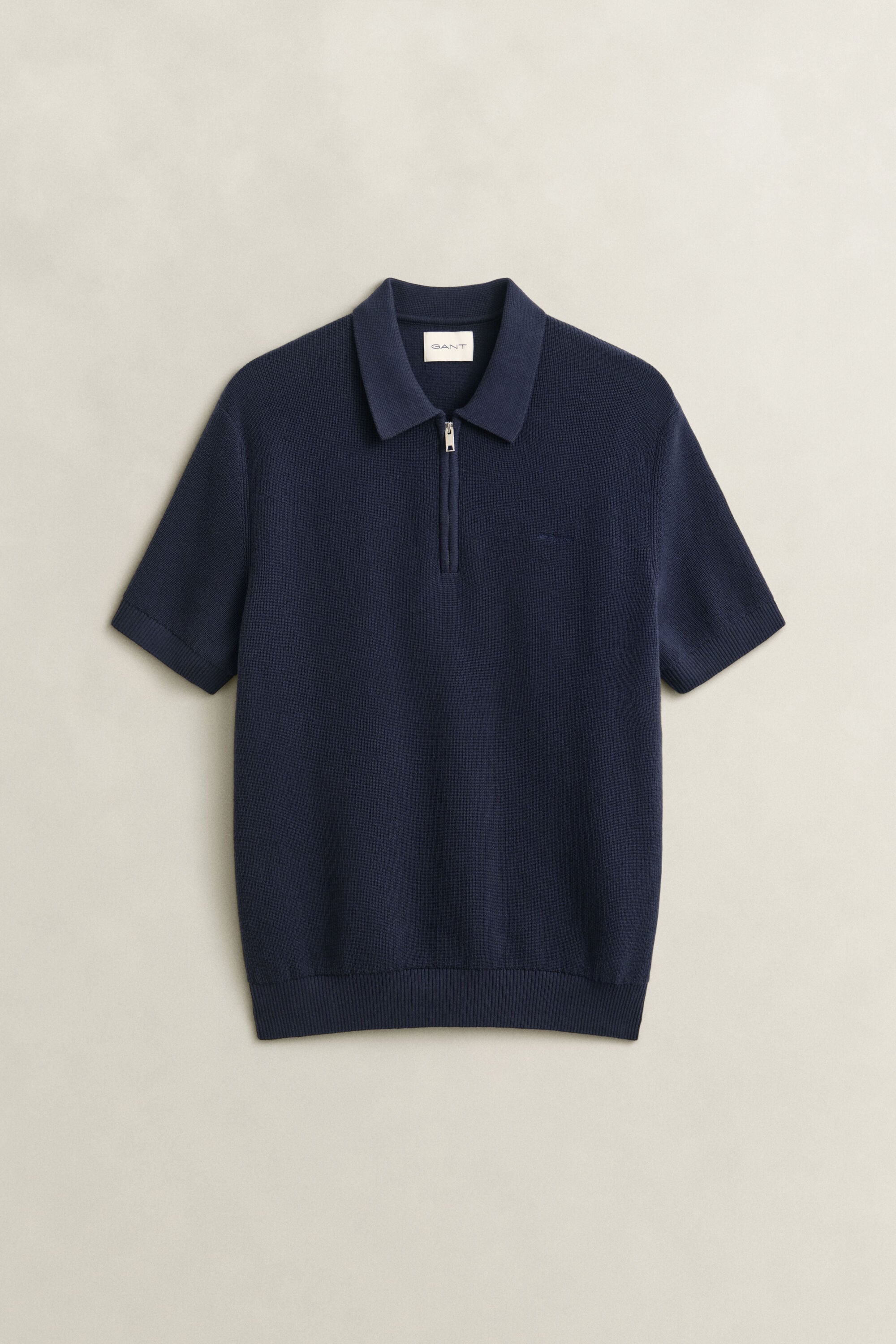 Polosweater van geribd katoen