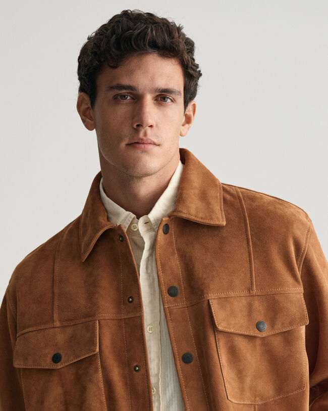Oversized suède overhemd