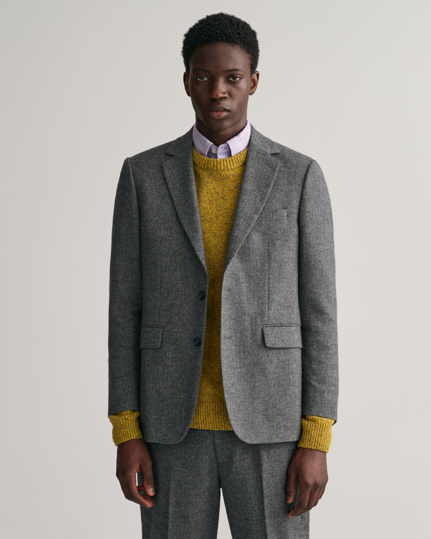 Kostuumblazer met visgraatmotief