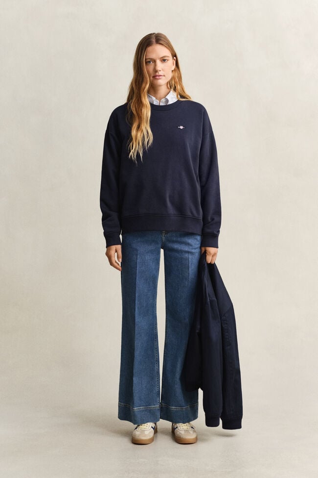 Shield sweatshirt met ronde hals