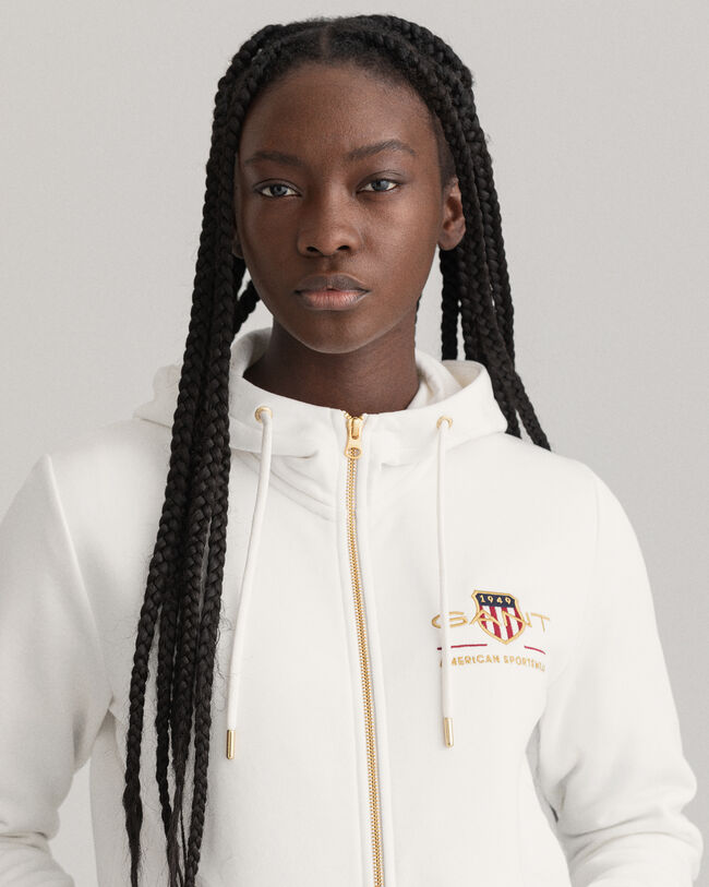 Archive Shield hoodie met ritssluiting