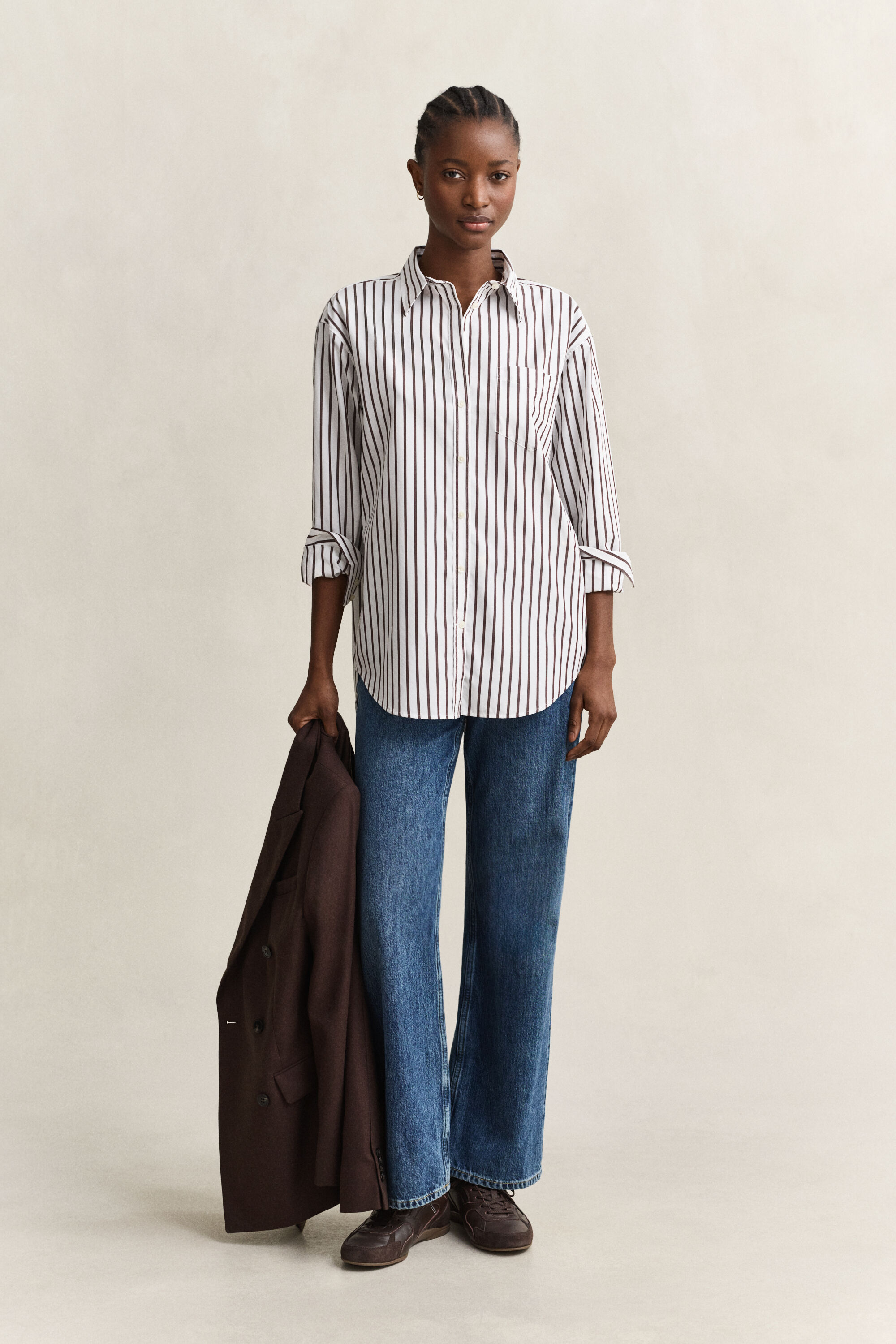 Relaxed Fit klassiek gestreept overhemd van poplin