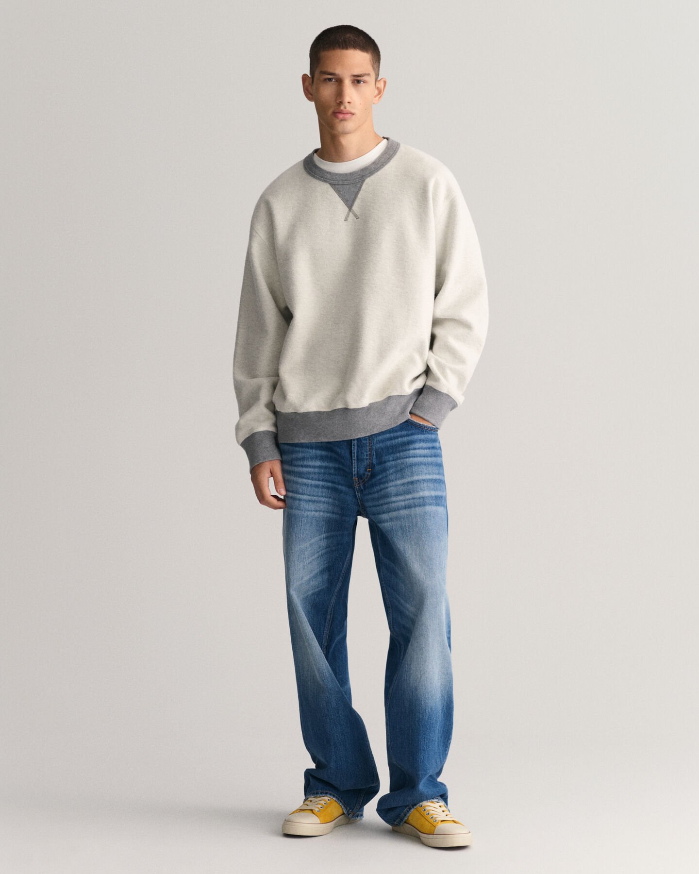 Reversed sweatshirt met ronde hals