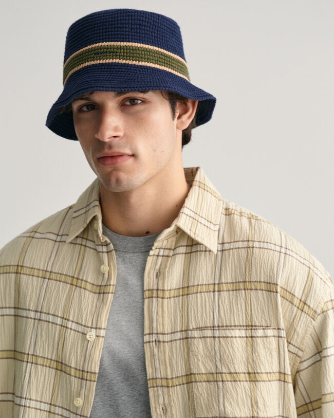 Oversized overhemd met textuur en ruit